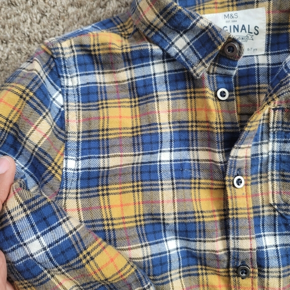 Marks&Spencer and faded glory size 6-7 flannel shirts - Picture 4 of 11
